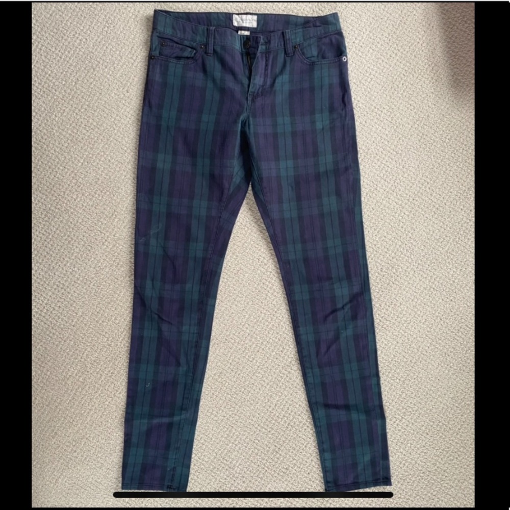 Ralph Lauren Denim & Supply Navy and Green Checkered Pattern Jeans